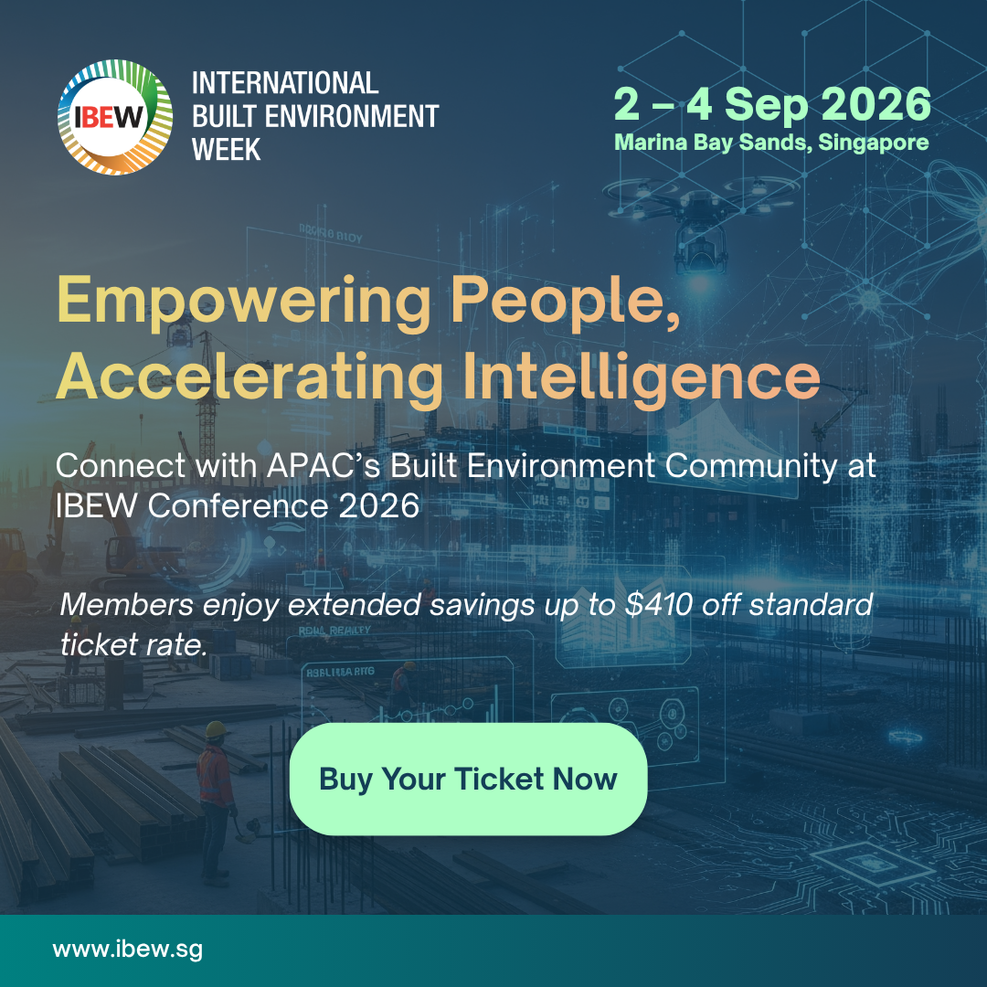 International Built Environment Week 2026, 2–4 September at Marina Bay Sands, offering members up to $410 off standard tickets.